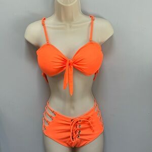 Bright orange bikini. Size L